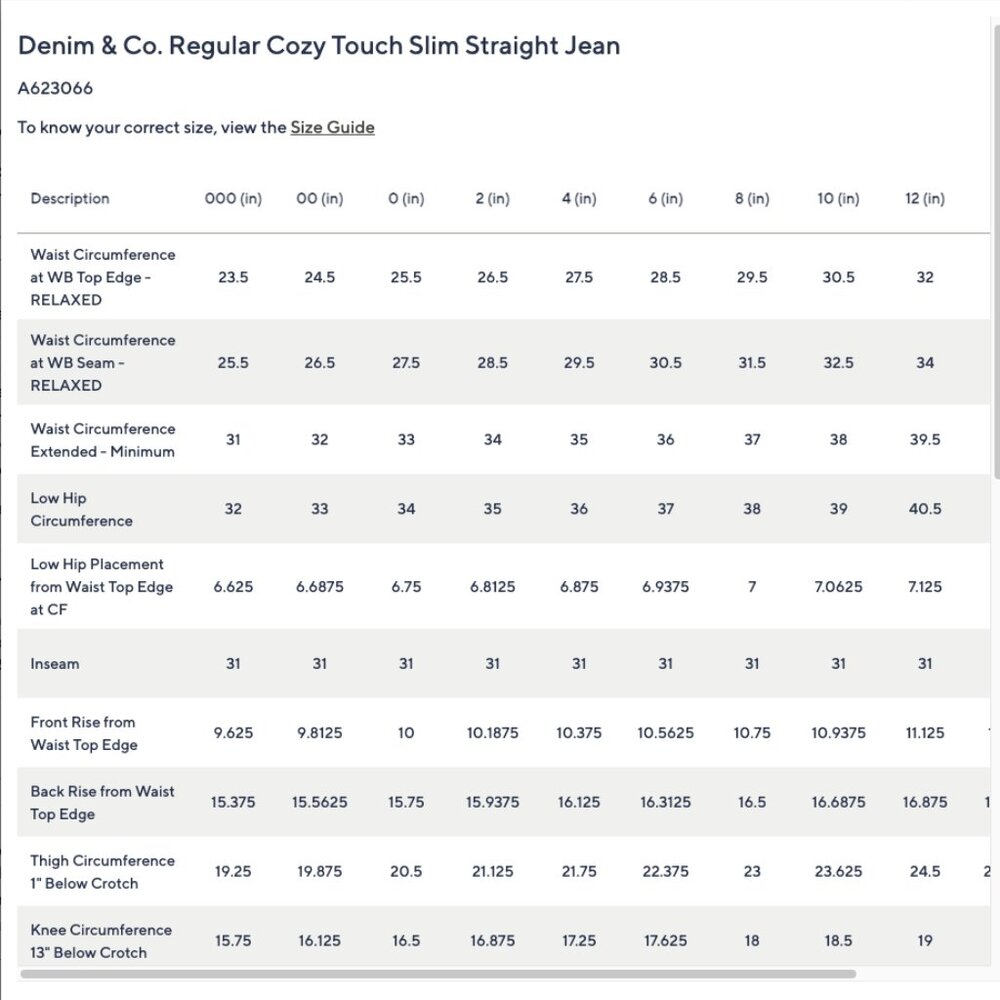 NWOT Denim & Co. Size 10 Regular Cozy Touch Slim Straight Jean Dark Wash $79 - Picture 9 of 9